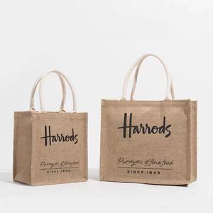 Sac de transport en toile de jute robuste, grande capacité, sac de courses écologique - Product Image 6