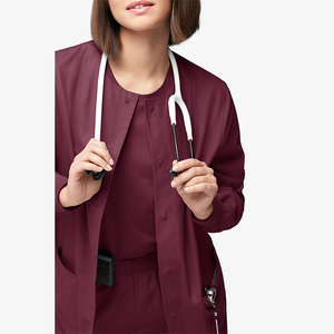 Bata de Laboratorio para Mujer, Diseño 2026, Cuello Redondo, Manga Larga, Corte Ajustado, Dos Bolsillos, Cómoda, Color Personalizado, para Uso Hospitalario, Gran Venta - Product Image 6