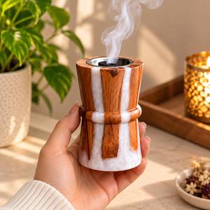 Brûleur à Bakhoor en Résine et Bois de Haute Qualité, Porte-Encens Artistique Fait Main, Personnalisable, Luxe, Intérieurs Traditionnels - Product Image 2