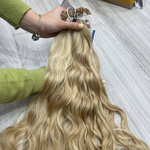 Pur # Extensions de kératine italiennes 613 Platinum Mini Flat Tip Blonde, haute précision, sans fixation, élasticité, ton haut de gamme - Product Image 1