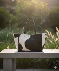 Sac fourre-tout en cuir véritable de qualité supérieure pour femme, avec fourrure, style estival, design de créateur, fermeture ouverte, usage quotidien LHTB-0052 - Product Image 3