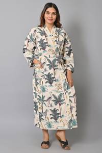 Robe kimono en coton gaufré à motifs floraux pour demoiselle d'honneur, robe de bain spa - Product Image 3