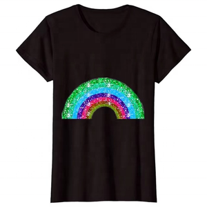 Style décontracté femmes grande taille col rond T-Shirt marque privée fabricant strass graphique solide Logo personnalisé pour adultes - Product Image 1