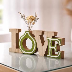 Bamboo Family <b>Letter</b> Baptism Art Deco Eco-Friendly Round Freestanding Table Decor for Home Office Shelf Display - Product Image 1