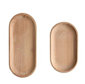 Bandeja rectangular de madera de mango natural, elegante plato para servir comida, té, café, bocadillos, perfecto para la mesa de comedor moderna. - Product Image 5