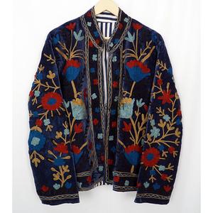 <b>ART</b>&<b>ART</b> Hand Embroidered Velvet Floral Quilted Jacket O-Neck Full Sleeve Autumn Women's Coat Elegant Boho Style Statement Piece - Product Image 1