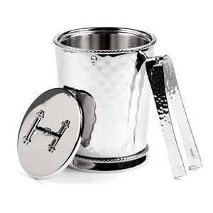Seau à glace en métal martelé avec couvercle et pince, refroidisseur à vin isolé, garniture en corde, articles de bar élégants et luxueux, idéal pour les fêtes et événements - Product Image 4
