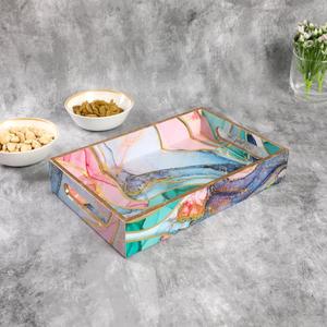 Bandeja de Servir de Madera con Diseño Meena Impreso, Hecha a Mano, Duradera y Ecológica, Diseño Decorativo Indio Meenakari para el Hogar y Hoteles - Product Image 3