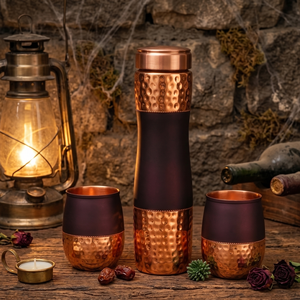 Juego de Botellas de Cobre Martillado Ecológico para Agua Pura - Bebederos Ayurvédicos para Viaje - Product Image 6