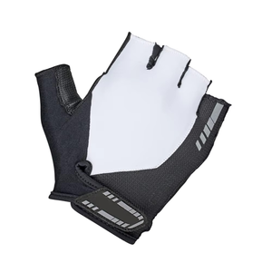 Half Finger Breathable Genuine Leather Gloves Black White Canvas Palm Protection Sport Cycling Fitness <b>Workout</b> - Product Image 3
