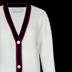 Make Your Custom Good Quality V-Neck for Sorority/Schools/Colleges/Universities Logos Knitted <b>Cardigans</b> <b>Sweaters</b> for Unisex - Product Image 3