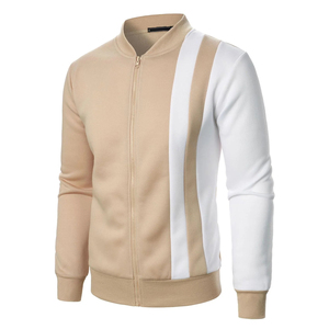Blouson Bomber Unisexe de Haute Qualité, Uni, Fermeture Éclair Intégrale, Logo sur le Devant, Col Montant, Style Urbain Minimaliste, Patchwork Camouflage - Product Image 2