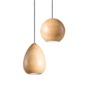 Juego de Tres Lámparas Colgantes de Madera de Nogal Sólido de Diseño Moderno, Hechas a Mano, para Decoración de Cocina y Comedor - Product Image 3