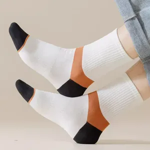 Chaussettes de sport pour hommes, blanches, orange, noires, épaisses, en polyamide respirant, pour la saison estivale - Product Image 1