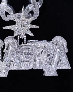 Luxury Moissanite Letter Name <b>Pendant</b> 925 <b>Silver</b> Rhodium Plated Iced Out Hip Hop Themed Charms Everyday <b>Initial</b> Letter <b>Pendant</b> - Product Image 2