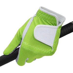 Gants de golf à doigts entiers, en maille respirante, antidérapants, légers, unisexes, pour le sport en plein air, fermeture à boucle et crochets, vert et blanc - Product Image 3