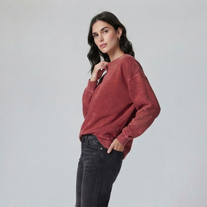 Chemise décontractée vintage pour femme en toile de coton à coupe classique, col rond, délavée à l'acide, respirante, écologique, idéale pour l'été - Product Image 4