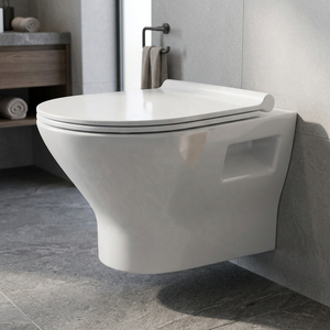 Crystal Design Wall Hung Toilet <b>Ceramic</b> WC <b>Pan</b> Top Grade Water Closet With Soft Close Seat Cover Set - Product Image 6