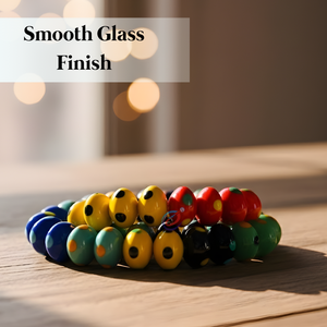 Cuentas Redondas de Vidrio Lampwork Hechas a Mano con Diseño de Puntos de Colores |   Cuentas Sueltas Estilo Murano Surtidas, Longitud del Hilo de 8 Pulgadas para - Product Image 4
