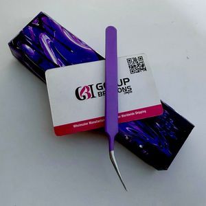 GETUP BROSONS IMPEX Purple Nouvelles Pinces à Cils Longues en Acier Inoxydable pour Isolation, Outil de Précision, Emballage Boîte - Product Image 3