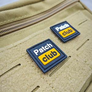 Patch Club 3D en caoutchouc rectangulaire à coudre, logo en relief pour la décoration de vêtements - Product Image 6