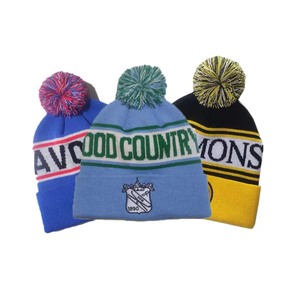 Family Foundation Unisex Knitted Beanie Hat With Pom Pom Embroidered Stars Striped <b>Winter</b> <b>Cap</b> For Adults 56-58CM - Product Image 5