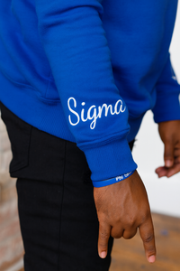 Sudadera de chenilla HBCU Zeta Educated, azul real con bordado blanco, personalizada, 100% algodón, ropa urbana para mujer, diseño frontal de hermandad griega - Product Image 3