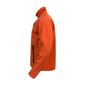 Veste polaire orange pour homme, à capuche, col montant, respirante, avec poche zippée, couleur unie, style sportif, manteau d'hiver - Product Image 1