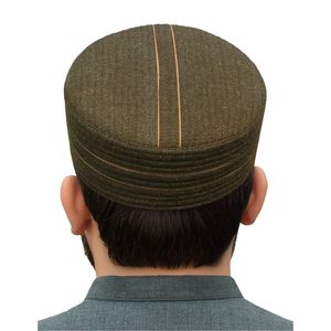 Gorro Islámico Kufi Amarillo Mostaza para Hombre, Gorro de Oración Rígido, Gorro Musulmán, Estilo Turco, Sólido, Ecológico y Elástico - Product Image 4