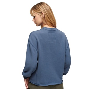 Sweat-shirt pour femme à col rond et manches longues, coupe droite, épaules tombantes, design uni personnalisé, vêtements d'hiver tendance, vente chaude 2024 - Product Image 6