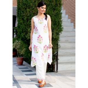 Ensemble de kurta décontracté en coton Dahlia, couleur rose, taille XS - Product Image 4