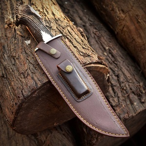 Couteau Bowie à pointe tombante en acier inoxydable A&M Enterprises, manche en bois de cerf, couteau de survie professionnel pour la randonnée et le camping - Product Image 6