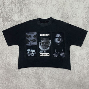 Camiseta de Algodón con Cuello Redondo Personalizada, Estampada con Diseño Gráfico, Estilo Urbano, para Hombre - Product Image 1