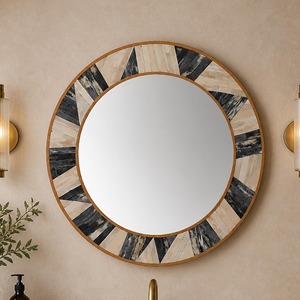 Miroir mural de luxe fait main en os naturel, décoration élégante pour la maison avec miroir en os raffiné - Product Image 4
