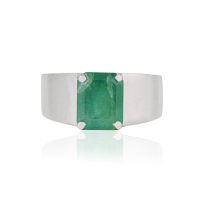 8x10 mm Natural <b>Emerald</b> Gemstone Vintage Style 925 Sterling <b>Silver</b> Unisex Signet <b>Ring</b> Handmade Jewelry - Product Image 1