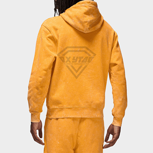 Sudadera con Capucha Personalizada con Lavado Ácido, Tejido French Terry Grueso, Sudadera Oversize para Hombre, Chándal Amarillo Vintage Liso, Fabricante de Ropa Urbana - Product Image 4