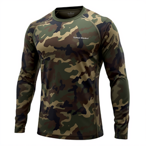 เสื้อเชิ้ตแขนยาวคอโอ ลายพราง สำหรับผู้ชาย คุณภาพพรีเมียม เนื้อผ้าโพลีเอสเตอร์ น้ำหนักเบา ระบายอากาศได้ดี สวมใส่สบาย เหมาะสำหรับกิจกรรมกลางแจ้ง - Product Image 2