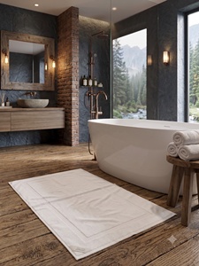 Tapis de sol de luxe 5 étoiles pour hôtel, tapis de salle de bain en coton jacquard, tapis épais absorbant l'eau pour l'entrée des toilettes - Product Image 5