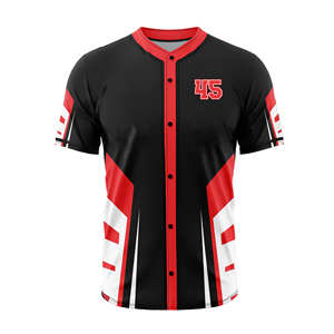 Jersey de Béisbol Unisex Negro y Rojo, Manga Larga, Malla Transpirable, Número de Equipo 45, Corte Regular, Ropa para Adultos, Invierno - Product Image 1