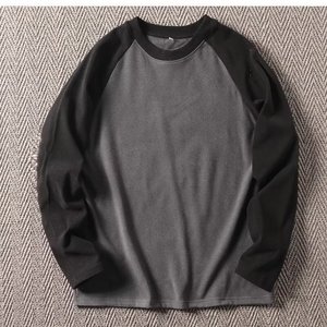 Camiseta de Manga Larga para Hombre, Casual, Cálida y Suave, de Terciopelo de Doble Cara con Bloques de Color, Bordado con Logotipo Personalizado OEM de Fábrica BD China - Product Image 2