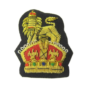 Luxury Handmade Gold Bullion Wire Embroidered Crest Patch Custom Fabric Badge OEM Wholesale Manufacturer - Product Image 5