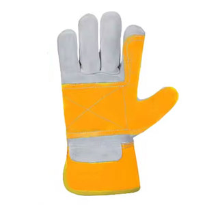 Heavy Duty Industrial Safety <b>Gloves</b> Anti-static Anti-slip Reinforced Cowhide Leather Work <b>Gloves</b> <b>Silver</b> Reflective Stripe Safety - Product Image 2
