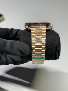 New Round Stainless Steel Watch Brown Stick Dial on Face Quartz Watches for Export Sale Hip Hop Diamond Watch For Men's - Product Image 2