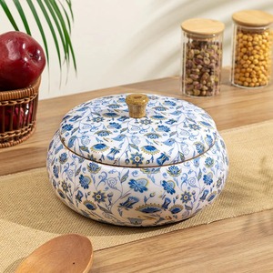 Boîte de rangement en bois émaillé poli, durable, isolée, antiadhésive, avec couvercle, design minimaliste écologique, faite à la main, 22 cm - Product Image 2