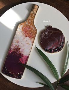 Tabla de cortar hecha a mano de resina ASSISTANT Tabla de cortar con remolino de agua y patrón de efecto de mármol utilizado en el hogar y el hotel - Product Image 4