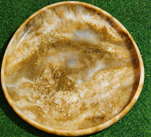 Plateau en résine vert olive de forme irrégulière, moule de moulage artistique, décoration d'intérieur, plateau de service moderne pour table - Product Image 3