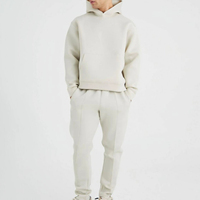 Ensemble survêtement homme 2 pièces en coton 100% délavé à l'acide, coupe oversize, avec logo personnalisé, taille plus, hiver, éco-responsable