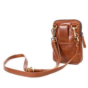 Women Genuine <b>Leather</b> <b>Soft</b> Crossbody <b>Bag</b> Men's Luxury Classic Flap Closure Durable Design Brown Color Large Capacity Business Us - Product Image 2