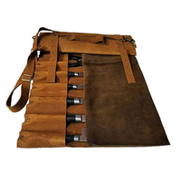 Sacs à couteaux en cuir sur mesure disponibles, doublure intérieure douce, fermeture à clip en nylon, OEM, résistants à l'eau, pliables, sangle réglable