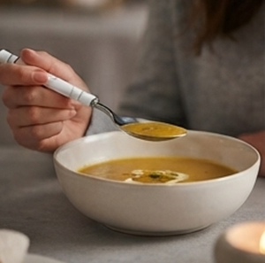 Ensemble de couverts modernes en acier inoxydable avec manches blancs et rouges, compatibles lave-vaisselle, cuillère, fourchette, couteau pour usage domestique - Product Image 3